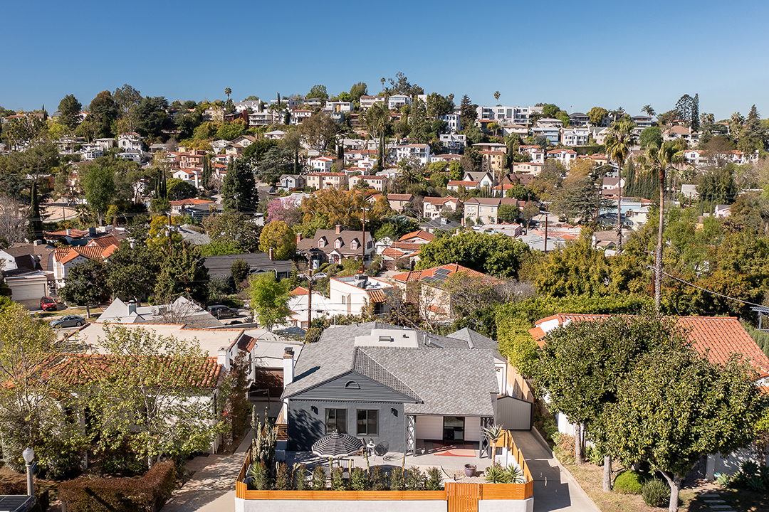 Aerial image of Silver Lake home. Photo by Erik Grammer