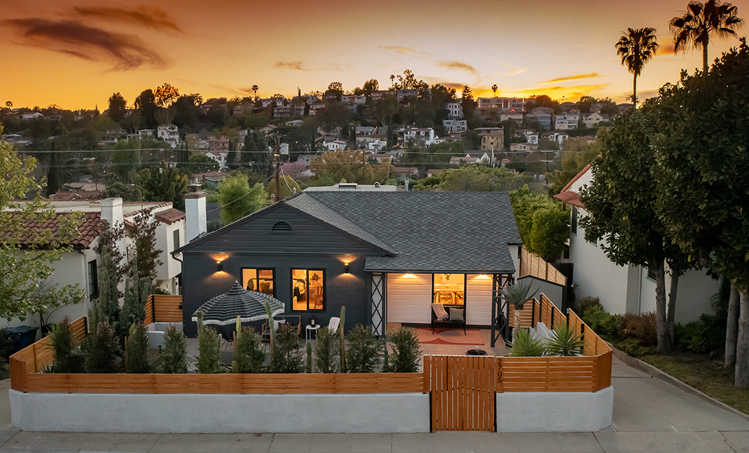 Aerial image of Silver Lake home. Photo by Erik Grammer